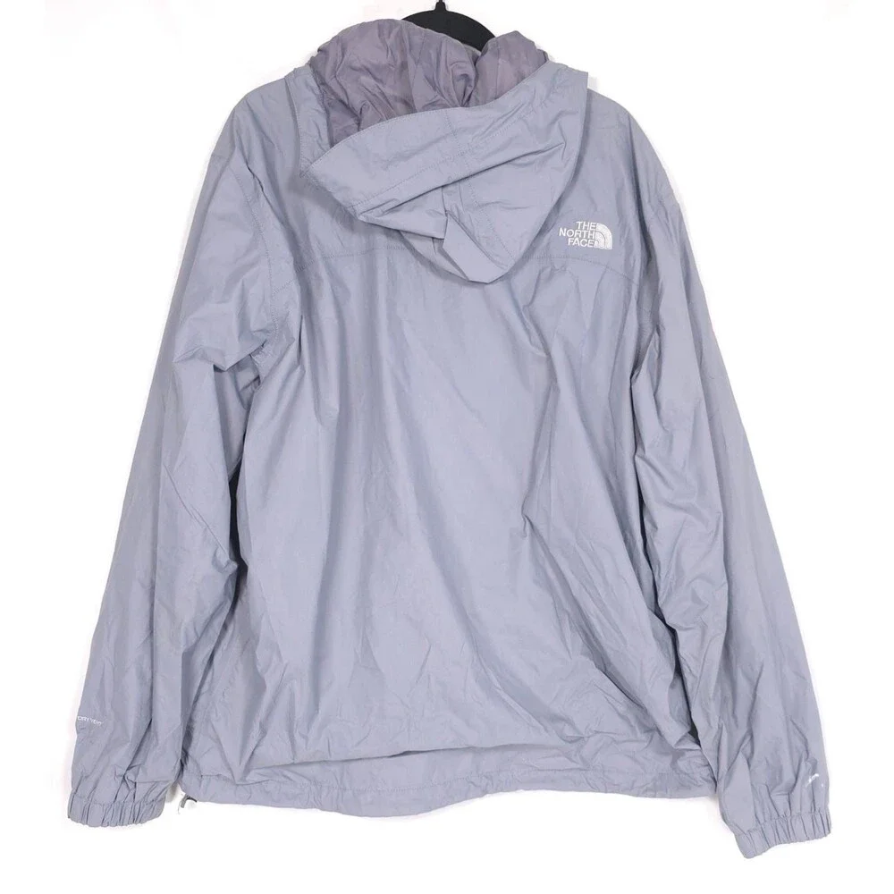 The North Face Full Zip Jacket Men’s LARGE‎ Hood Dry Vent Zip Insert Pocket Gray